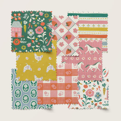 Gingham - Pink/Orange - Happy Homestead - Samantha Johnson - Cloud 9 Fabrics - Poplin - Simplifi Fabric