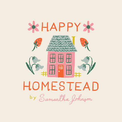 Gingham - Pink/Orange - Happy Homestead - Samantha Johnson - Cloud 9 Fabrics - Poplin - Simplifi Fabric