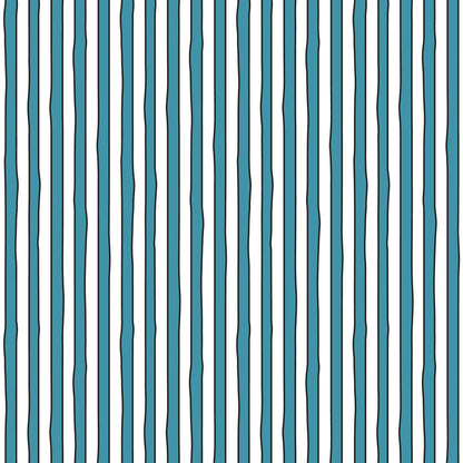 GNM Stripe - White/Blue - Goodnight Moon - Margaret Wise Brown - Cloud 9 Fabrics - Poplin - Simplifi Fabric