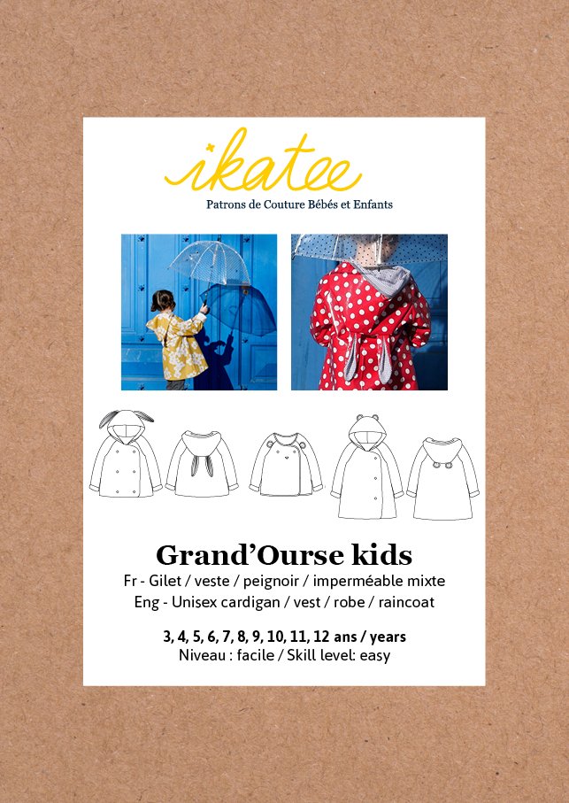 Grand'Ourse Cardigan & Jacket Sewing Pattern - Kids 3/12Y - Ikatee - Simplifi Fabric