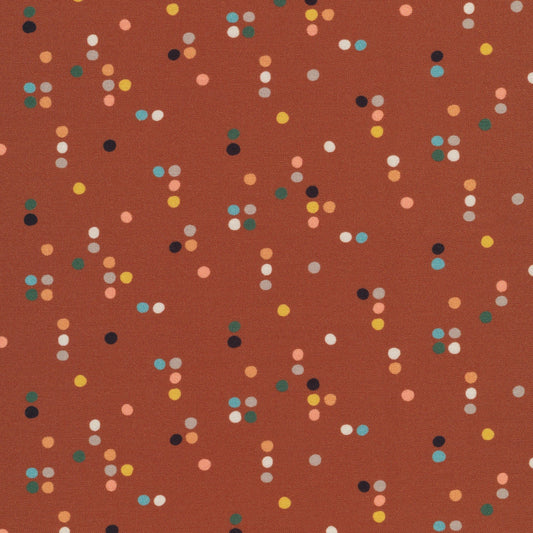 Gridpoints - Rust - Wild Things - Betsy Siber - Cloud 9 Fabrics - Poplin - Simplifi Fabric