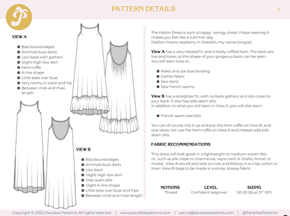 Hallon Dress PDF Pattern - Paradise Patterns - Simplifi Fabric