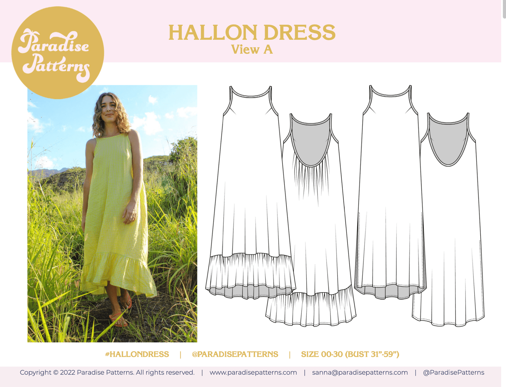 Hallon Dress PDF Pattern - Paradise Patterns - Simplifi Fabric