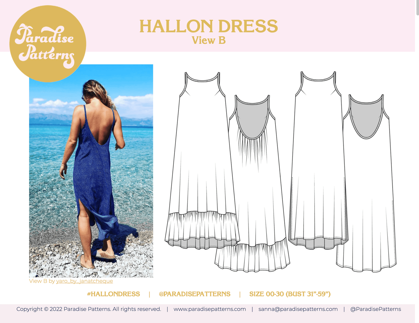 Hallon Dress PDF Pattern - Paradise Patterns - Simplifi Fabric