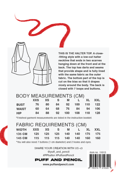 Halter Top - Paper Sewing Pattern - Puff And Pencil - Simplifi Fabric