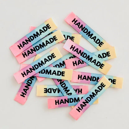 "HANDMADE" Rainbow Woven Label Pack - Kylie And The Machine - Simplifi Fabric