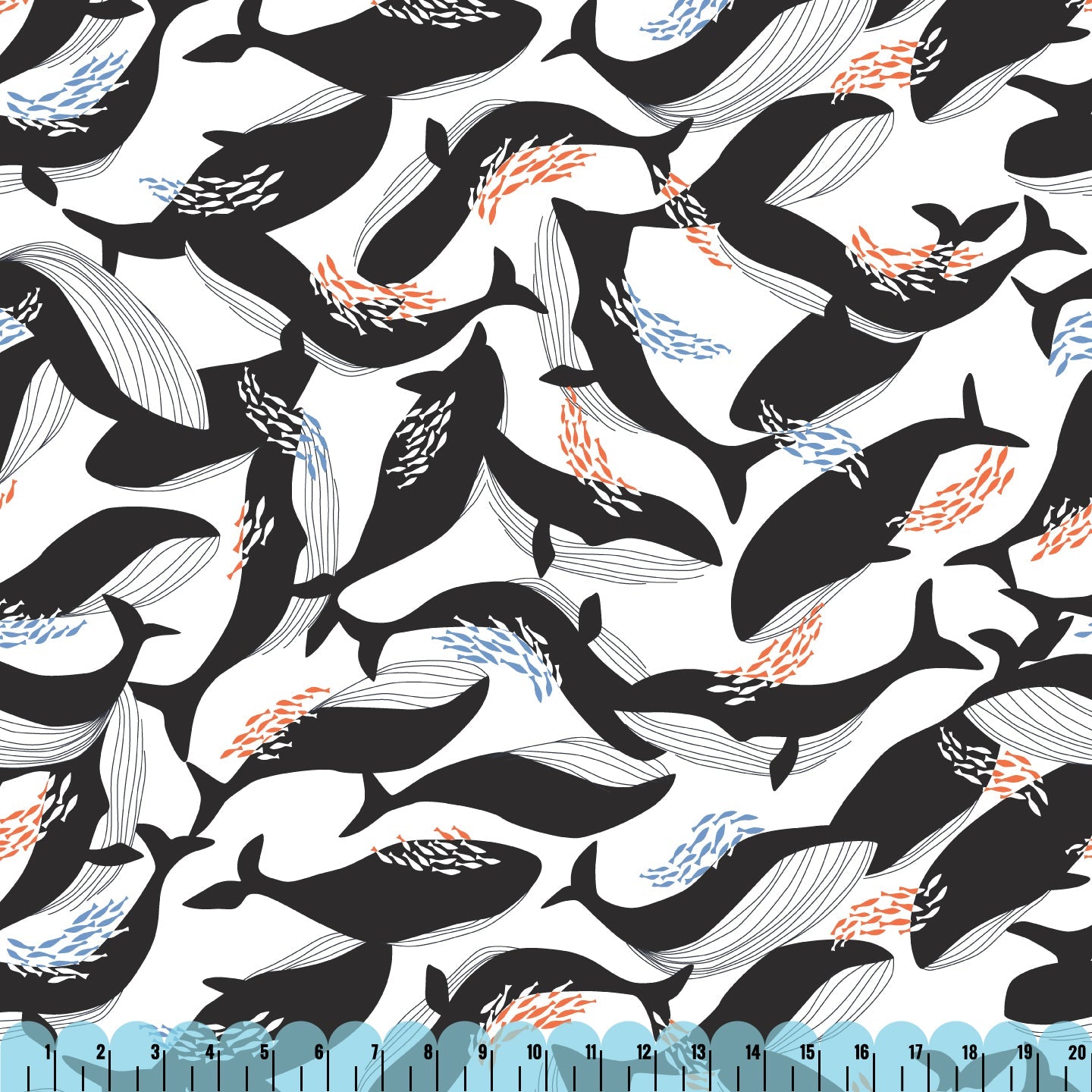 Happy Whales - Coexisting - Ophelia Pang - Cloud 9 Fabrics - Modal Rayon - Simplifi Fabric