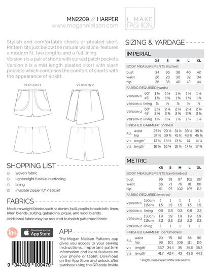 Harper Shorts & Skort - Megan Nielsen Patterns - Sewing Pattern - Simplifi Fabric