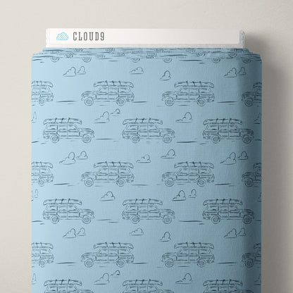 Headed for Adventure - Blue - Camp Canine - Krissy Mast - Cloud 9 Fabrics - Poplin - Simplifi Fabric