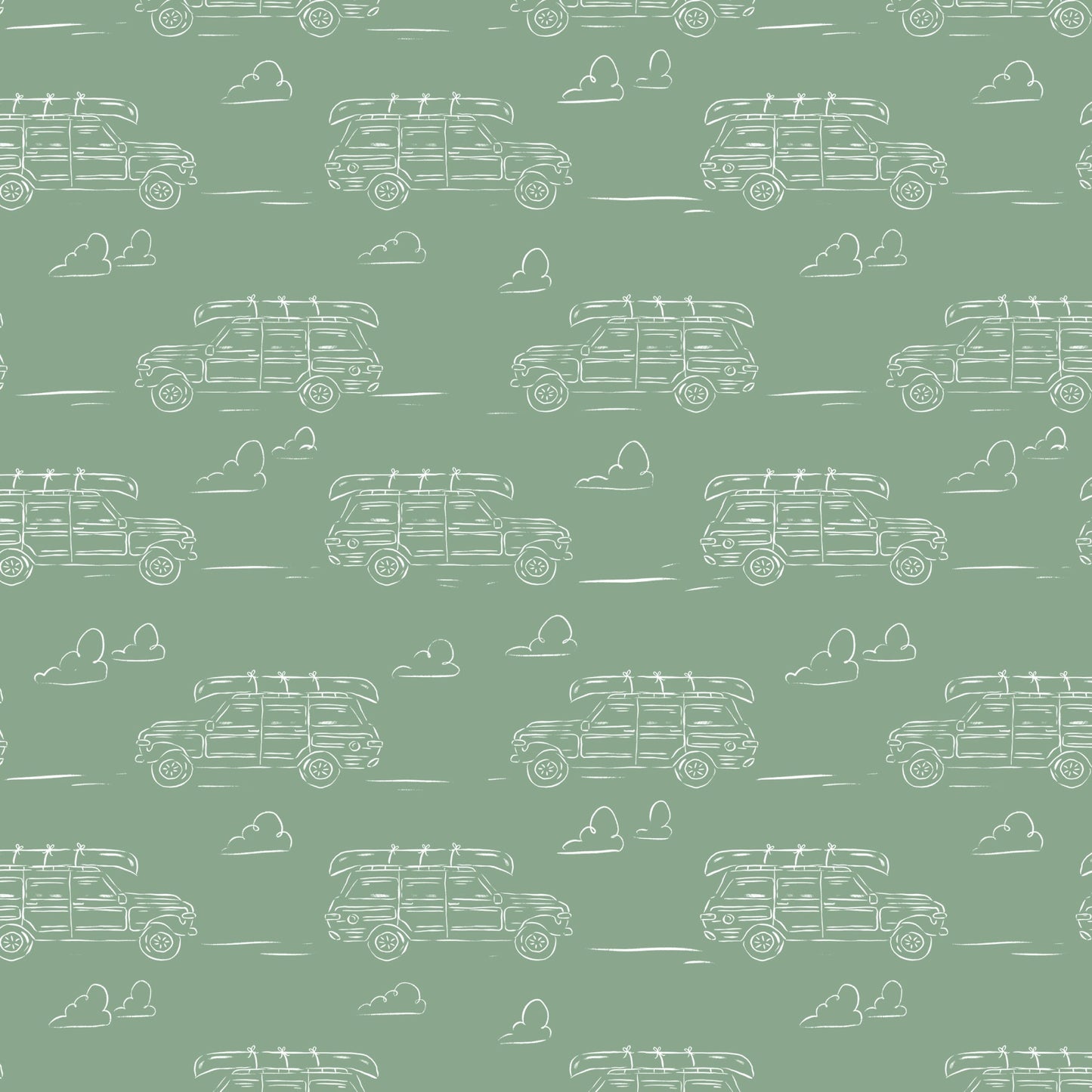 Headed for Adventure - Green - Camp Canine - Krissy Mast - Cloud 9 Fabrics - Poplin - Simplifi Fabric