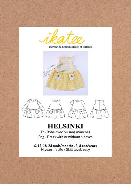 Helsinki Dress Sewing Pattern - Baby Girl 6M/4Y - Ikatee - Simplifi Fabric