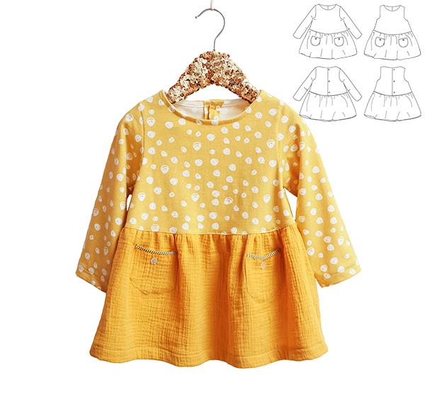 Helsinki Dress Sewing Pattern - Girl 3/12Y - Ikatee - Simplifi Fabric