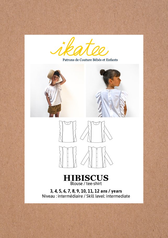 Hibiscus Blouse & T-Shirt Sewing Pattern - Girl 3/12Y - Ikatee - Simplifi Fabric