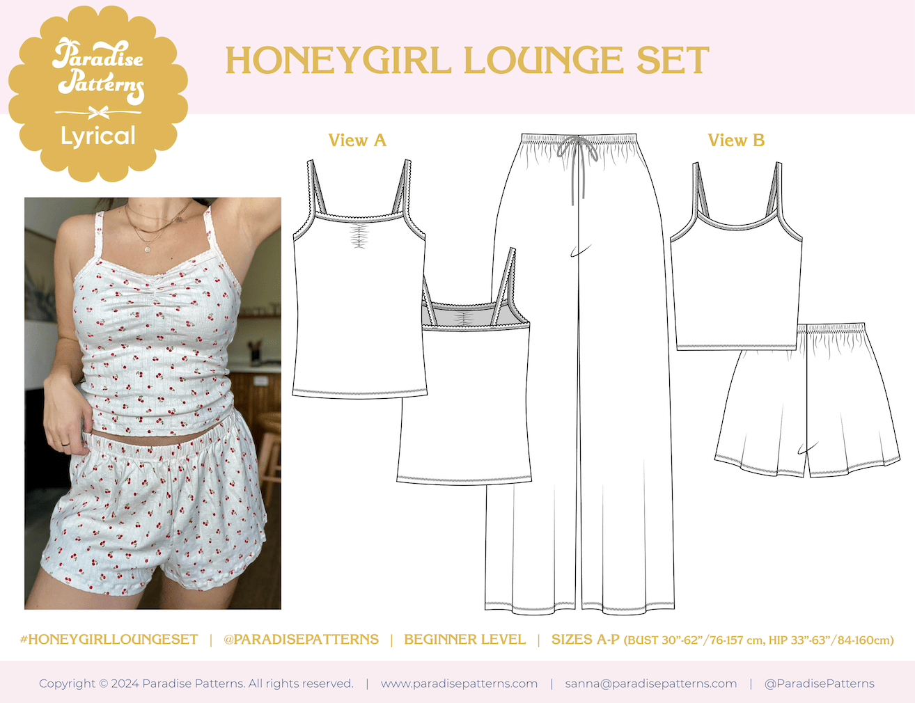 Honeygirl Lounge Set PDF Pattern - Paradise Patterns - Simplifi Fabric