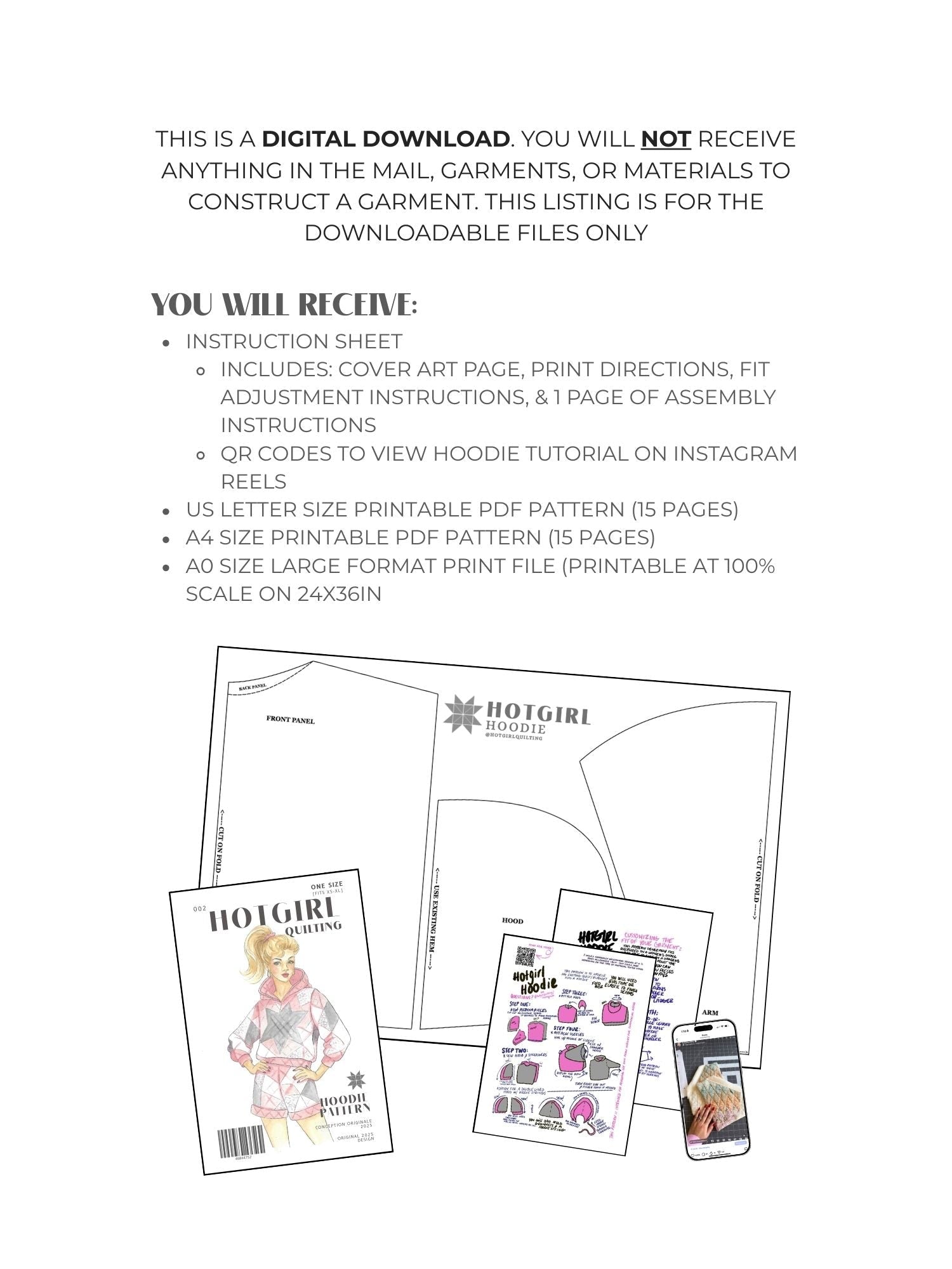 Hoodie - PDF Pattern - Hot Girl Quilting - Simplifi Fabric