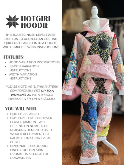 Hoodie - PDF Pattern - Hot Girl Quilting - Simplifi Fabric