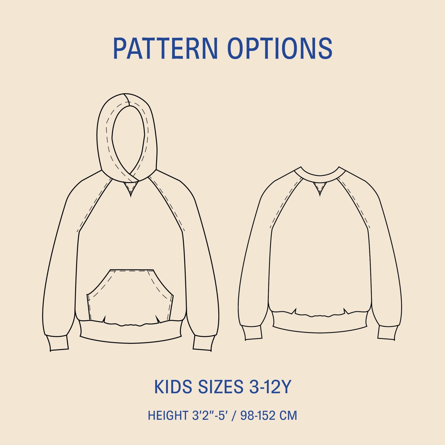 Hoodie Sweater Kids' Paper Pattern - Wardrobe by Me - Simplifi Fabric