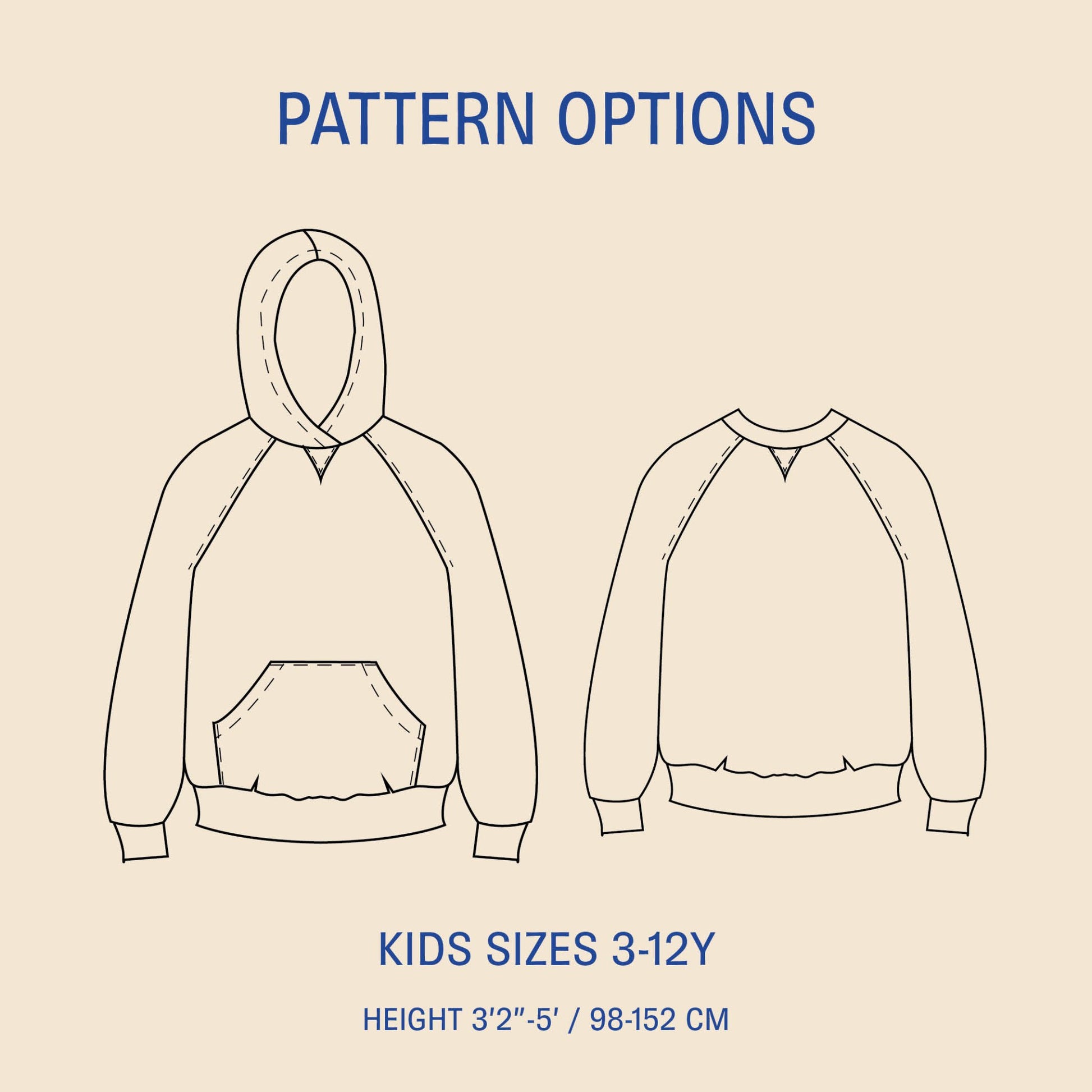 Hoodie Sweater Kids' Paper Pattern - Wardrobe by Me - Simplifi Fabric