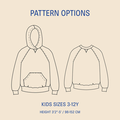 Hoodie Sweater Kids' Paper Pattern - Wardrobe by Me - Simplifi Fabric