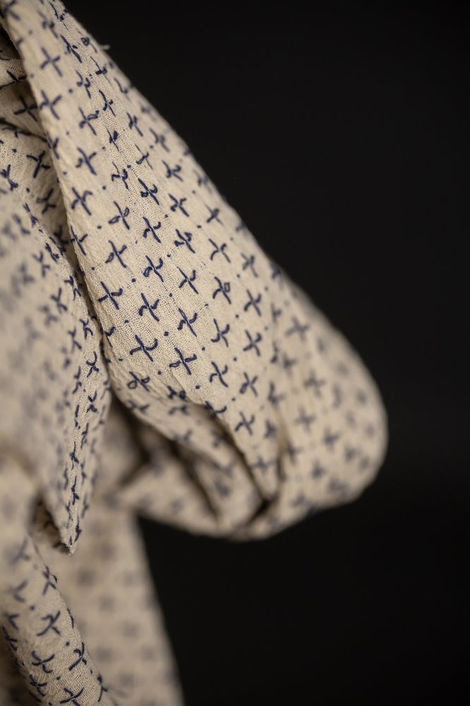 Hope Blues Cross Stitch Indian Cotton - Merchant & Mills - Simplifi Fabric