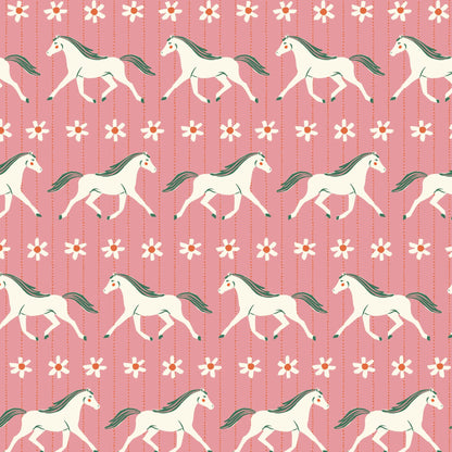 Howdy - Pink - Happy Homestead - Samantha Johnson - Cloud 9 Fabrics - Poplin - Simplifi Fabric