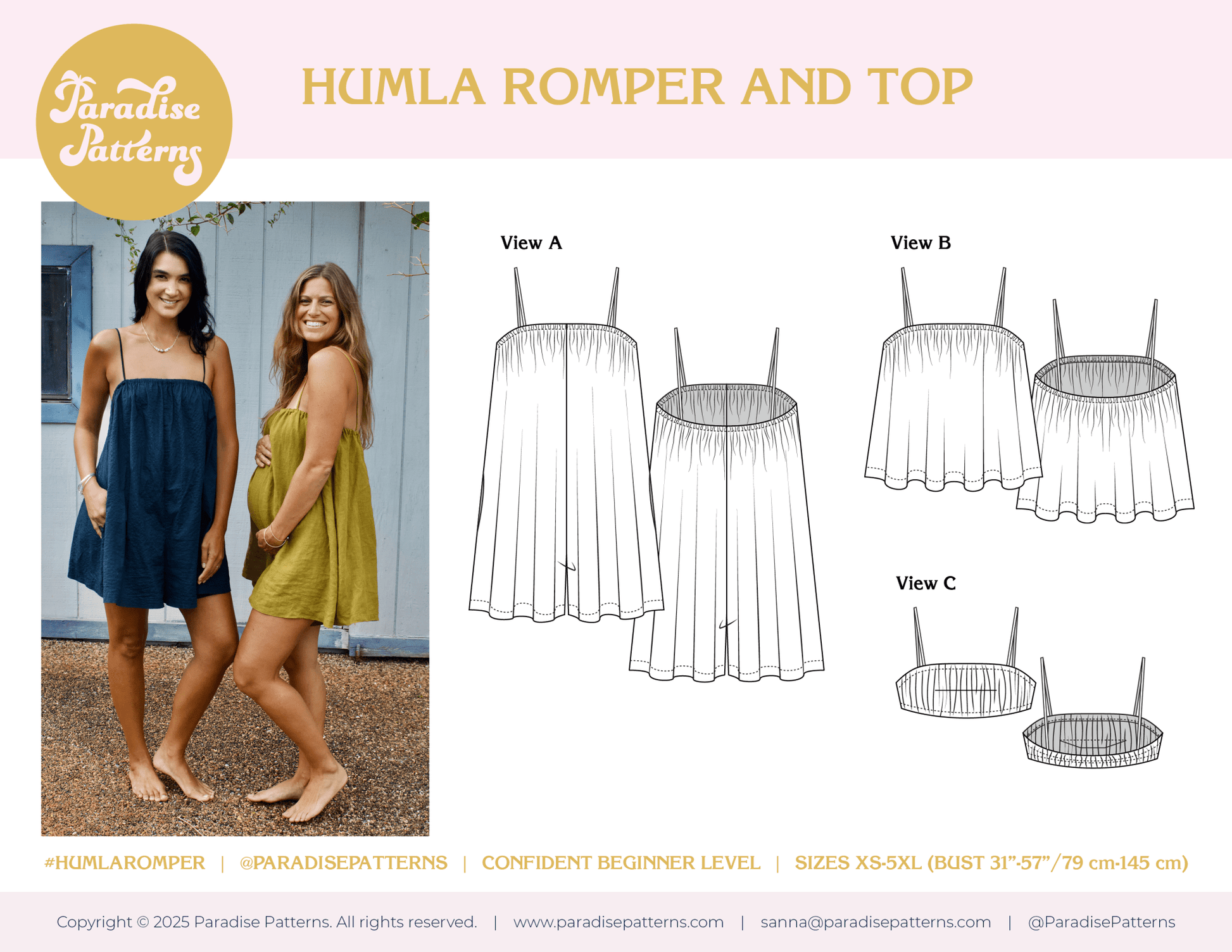 Humla Romper PDF Pattern - Paradise Patterns - Simplifi Fabric