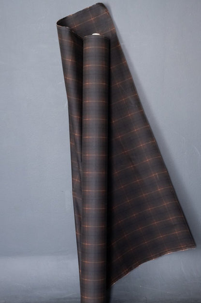 Hunter Brown Tartan Cotton Silkwax British Oilskin - Merchant & Mills\ - Simplifi Fabric