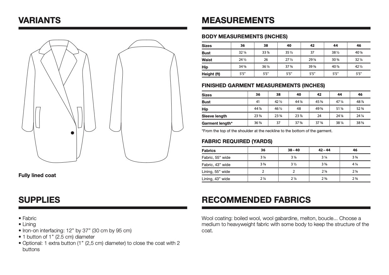 I am MERLIN - Lapel Coat Pattern - I AM PATTERNS - Simplifi Fabric