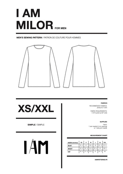 I am MILOR (Mens) - Classic Tshirt Pattern - I AM PATTERNS - Simplifi Fabric