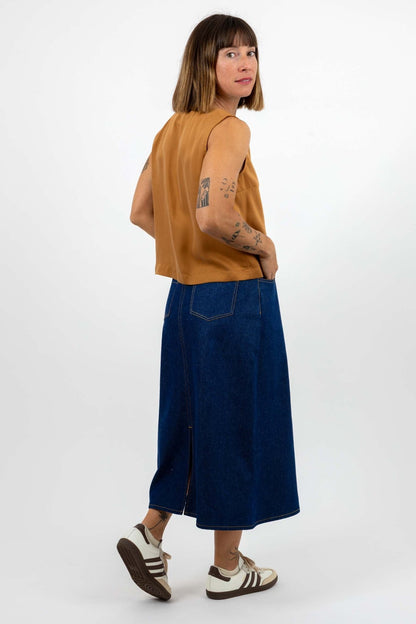 I am RUBY - Denim Skirt Pattern - I AM PATTERNS - Simplifi Fabric