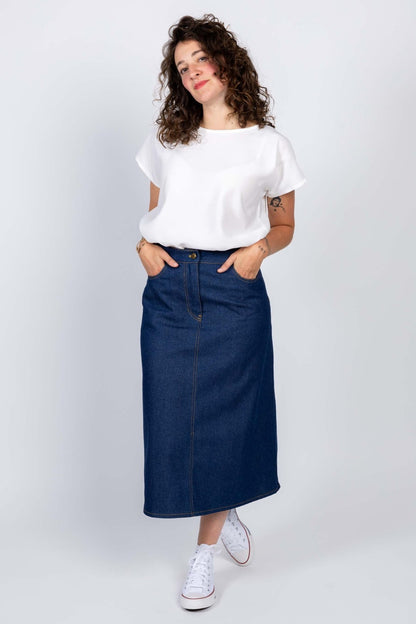 I am RUBY - Denim Skirt Pattern - I AM PATTERNS - Simplifi Fabric