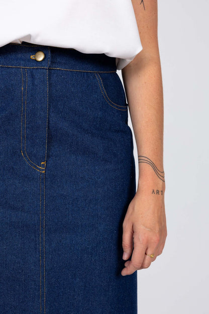 I am RUBY - Denim Skirt Pattern - I AM PATTERNS - Simplifi Fabric