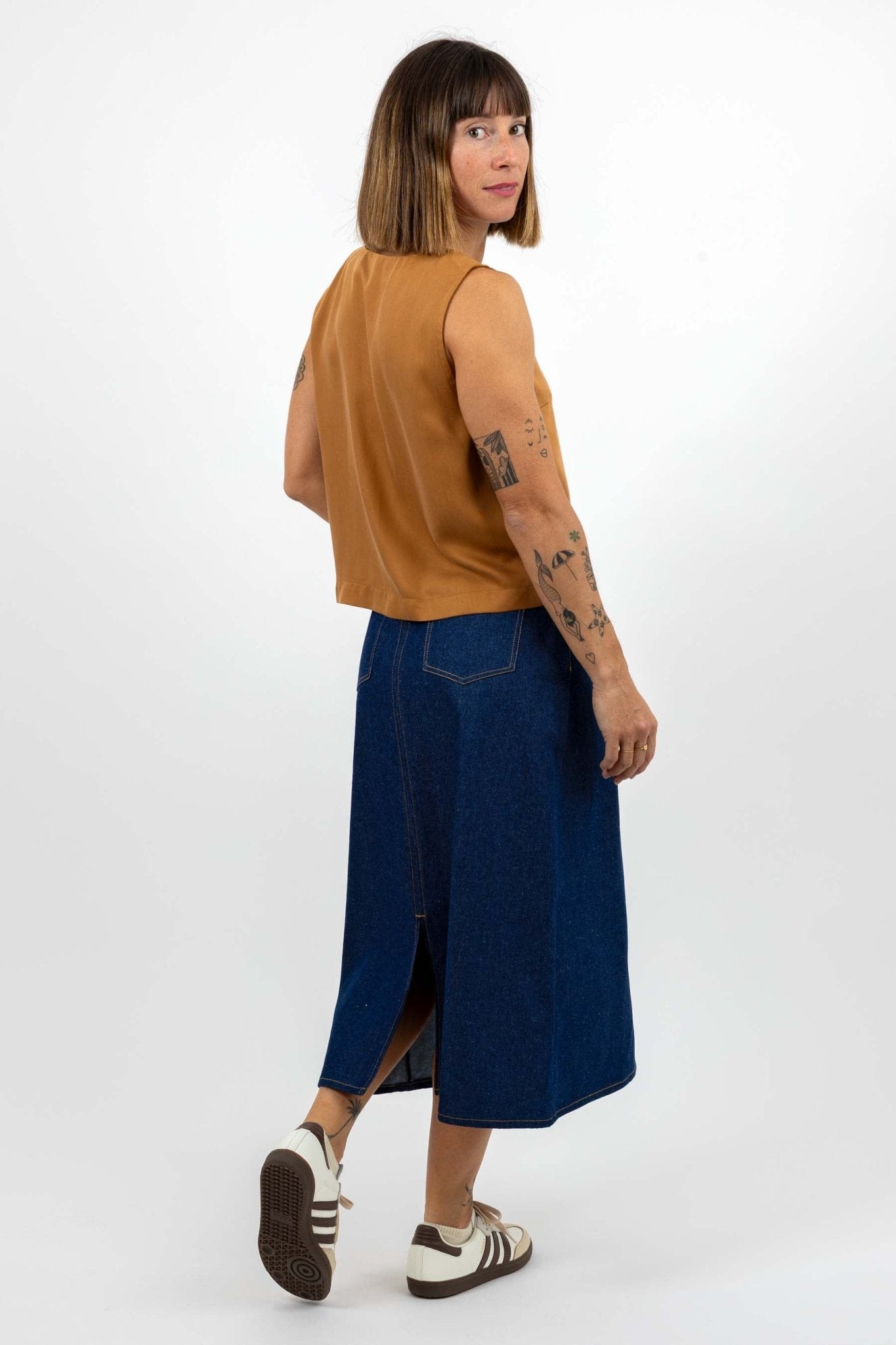 I am RUBY - Denim Skirt Pattern - I AM PATTERNS - Simplifi Fabric