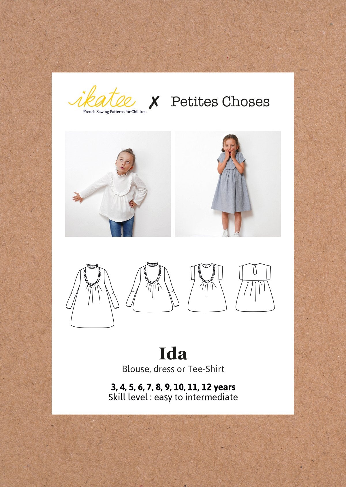 Ida Blouse & Dress Sewing Pattern - Girl 3/12Y - Ikatee - Simplifi Fabric