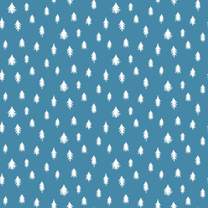 In the Pine - Blue - Camp Canine - Krissy Mast - Cloud 9 Fabrics - Poplin - Simplifi Fabric