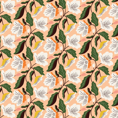 Irises - Peach - Honey Garden - Juliana Tipton - Cloud 9 Fabrics - Poplin - Simplifi Fabric