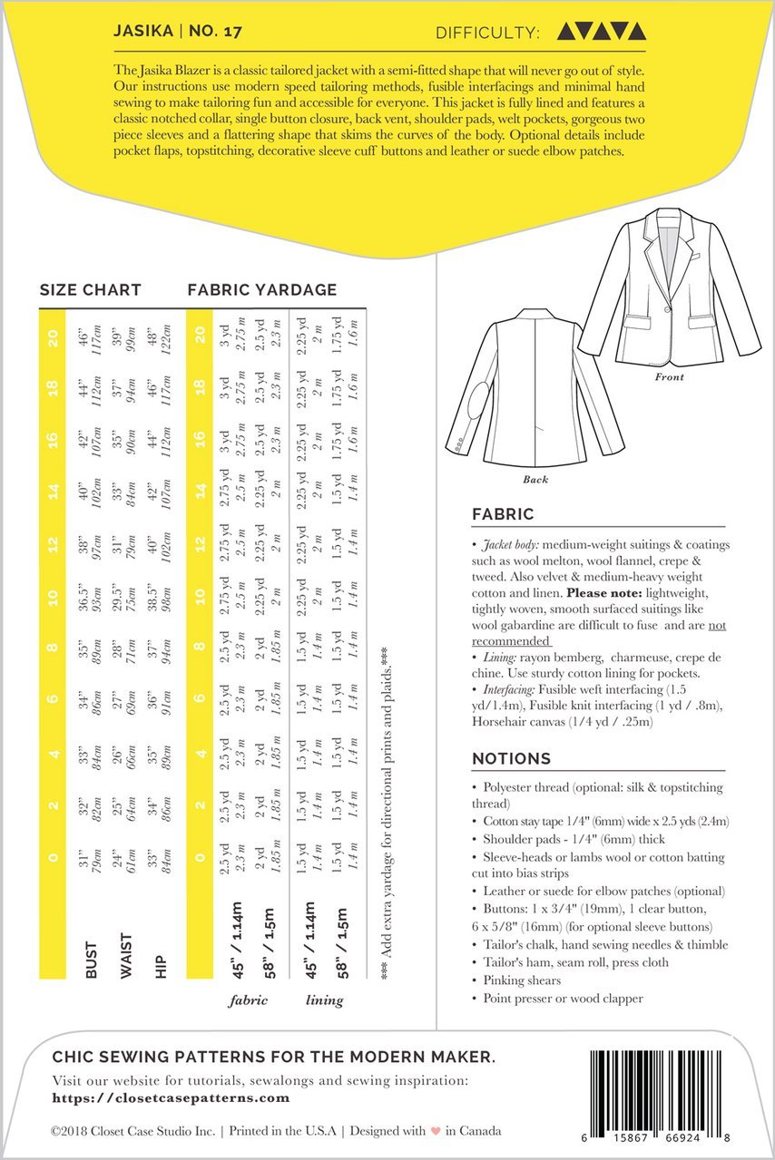 Jasika Blazer Pattern - Closet Core Patterns - Simplifi Fabric