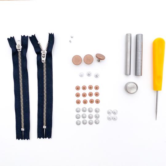 Jeans Hardware Kit - Black Zipper / Copper Hardware - Kylie And The Machine - Simplifi Fabric