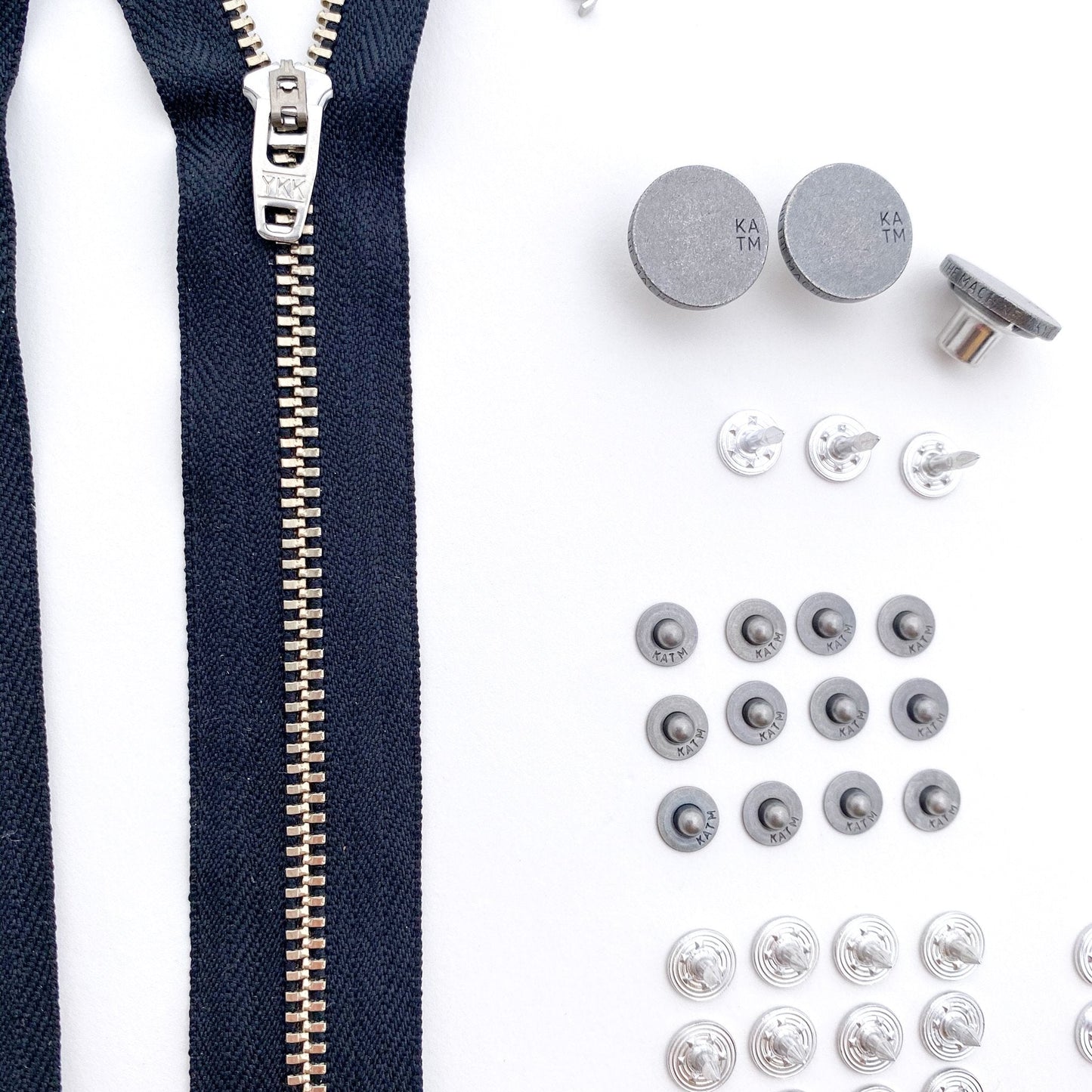 Jeans Hardware Kit - Black Zipper / Pewter Hardware - Kylie And The Machine - Simplifi Fabric