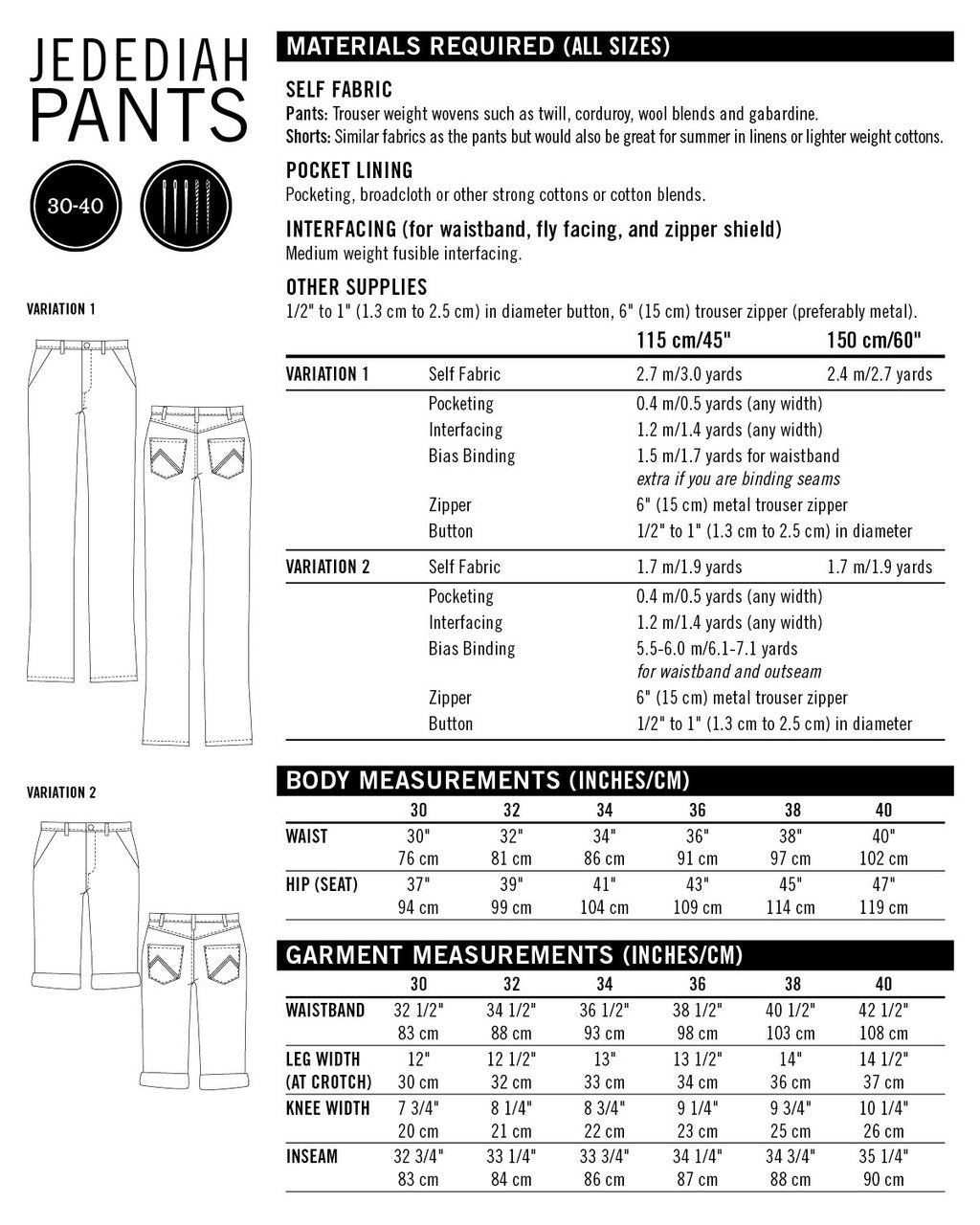 Jedediah Pants Pattern - Thread Theory - Simplifi Fabric