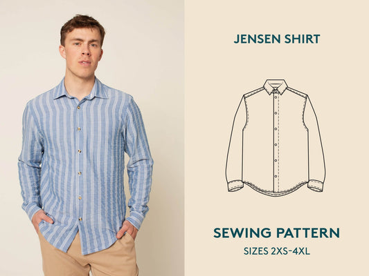 Jensen Shirt Mens Paper Pattern - Wardrobe by Me - Simplifi Fabric