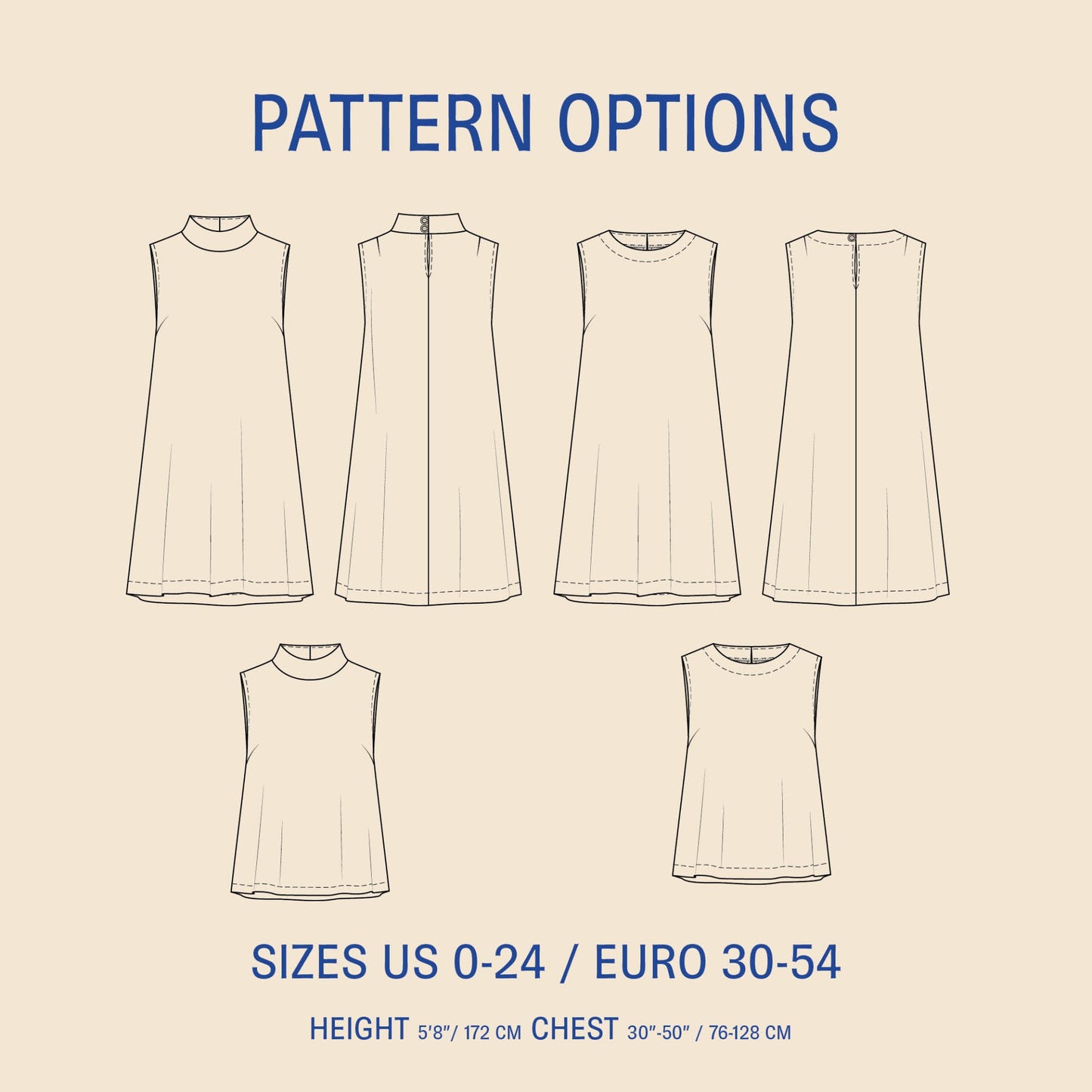 June Dress Womens Paper Pattern - Wardrobe by Me - Simplifi Fabric