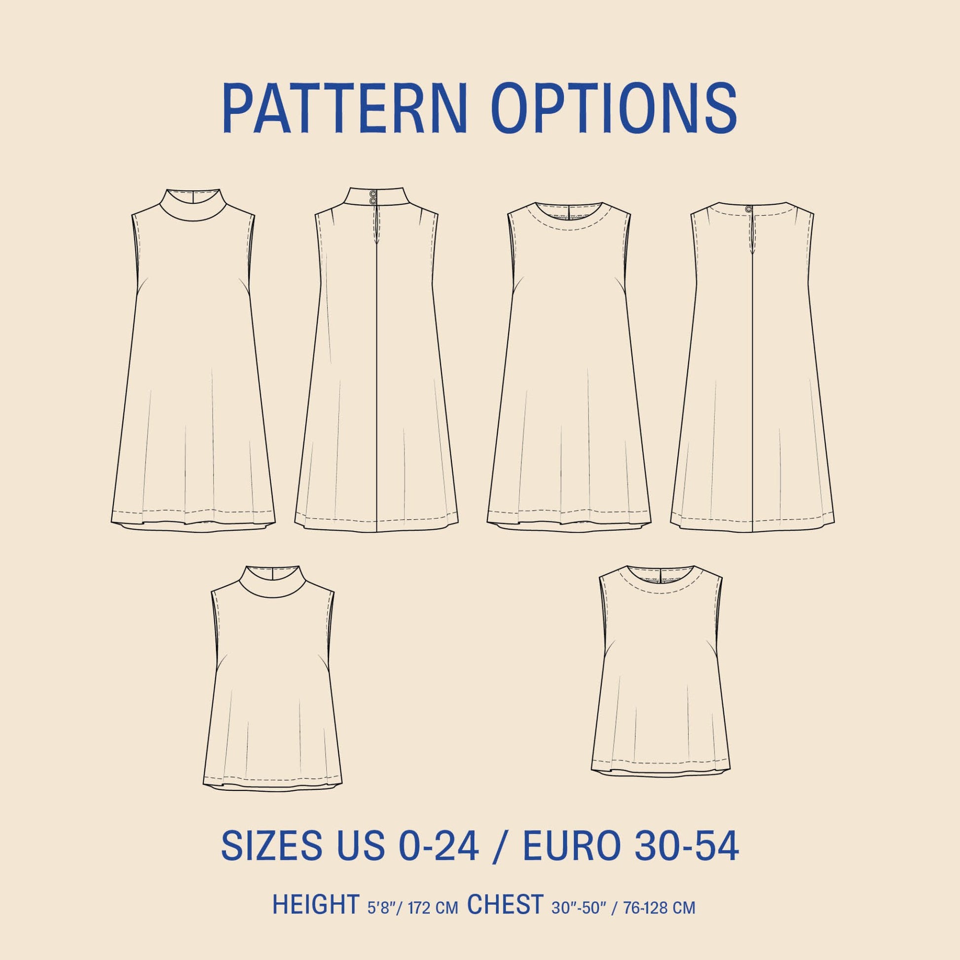 June Dress Womens Paper Pattern - Wardrobe by Me - Simplifi Fabric