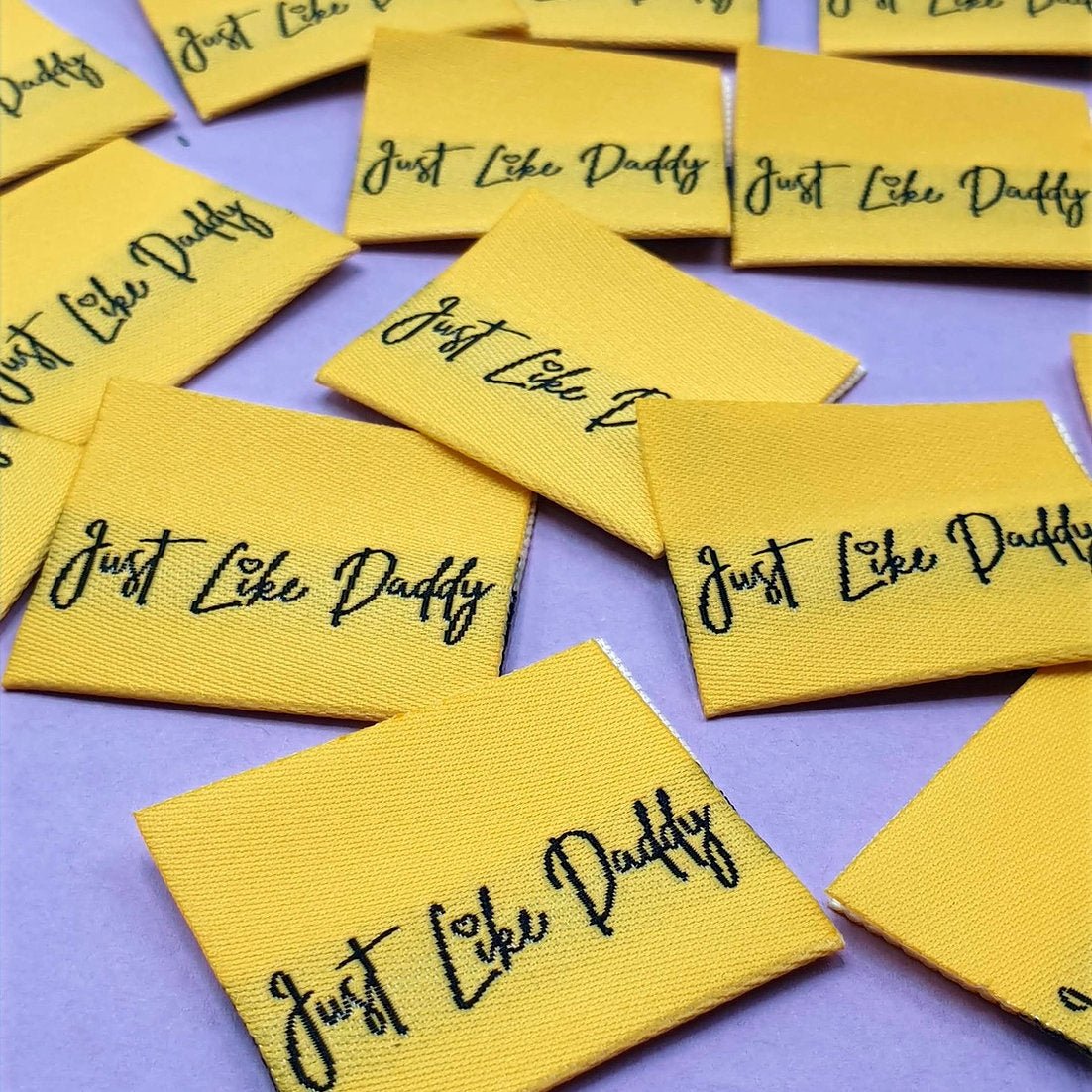 "JUST LIKE DADDY" Woven Label Pack - Sew Anonymous - Simplifi Fabric