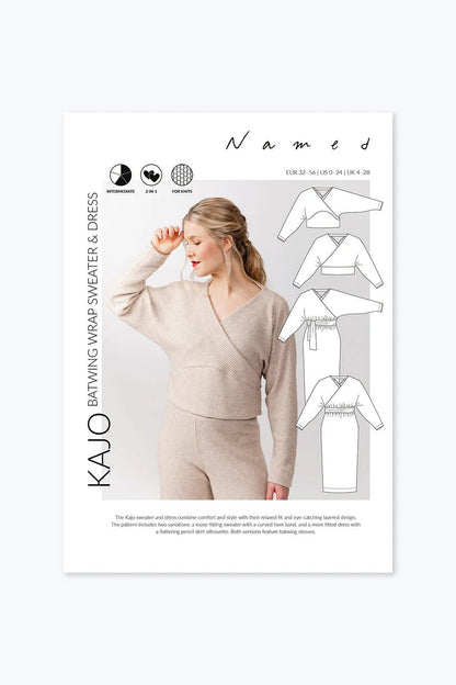 Kajo Batwing Wrap Sweater & Dress - Named Clothing - Sewing Pattern - Simplifi Fabric