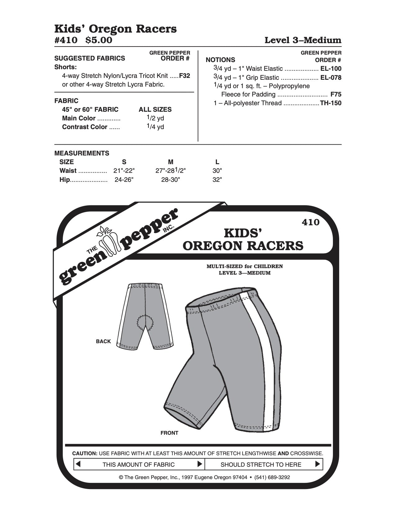 Kid’s Oregon Bike Shorts Pattern - 410 - The Green Pepper Patterns - Simplifi Fabric