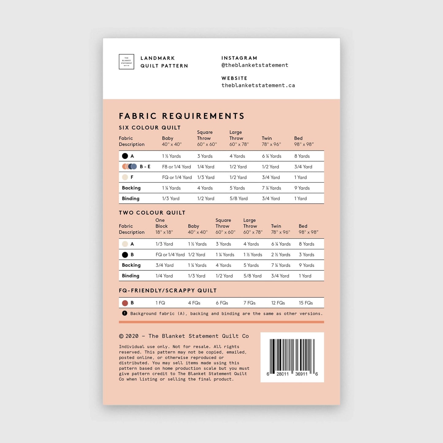 Landmark Paper Pattern - The Blanket Statement Quilt Co. - Simplifi Fabric