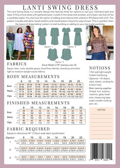 Lanti Swing Dress and Top - Paper Pattern - Sew to Grow - Simplifi Fabric