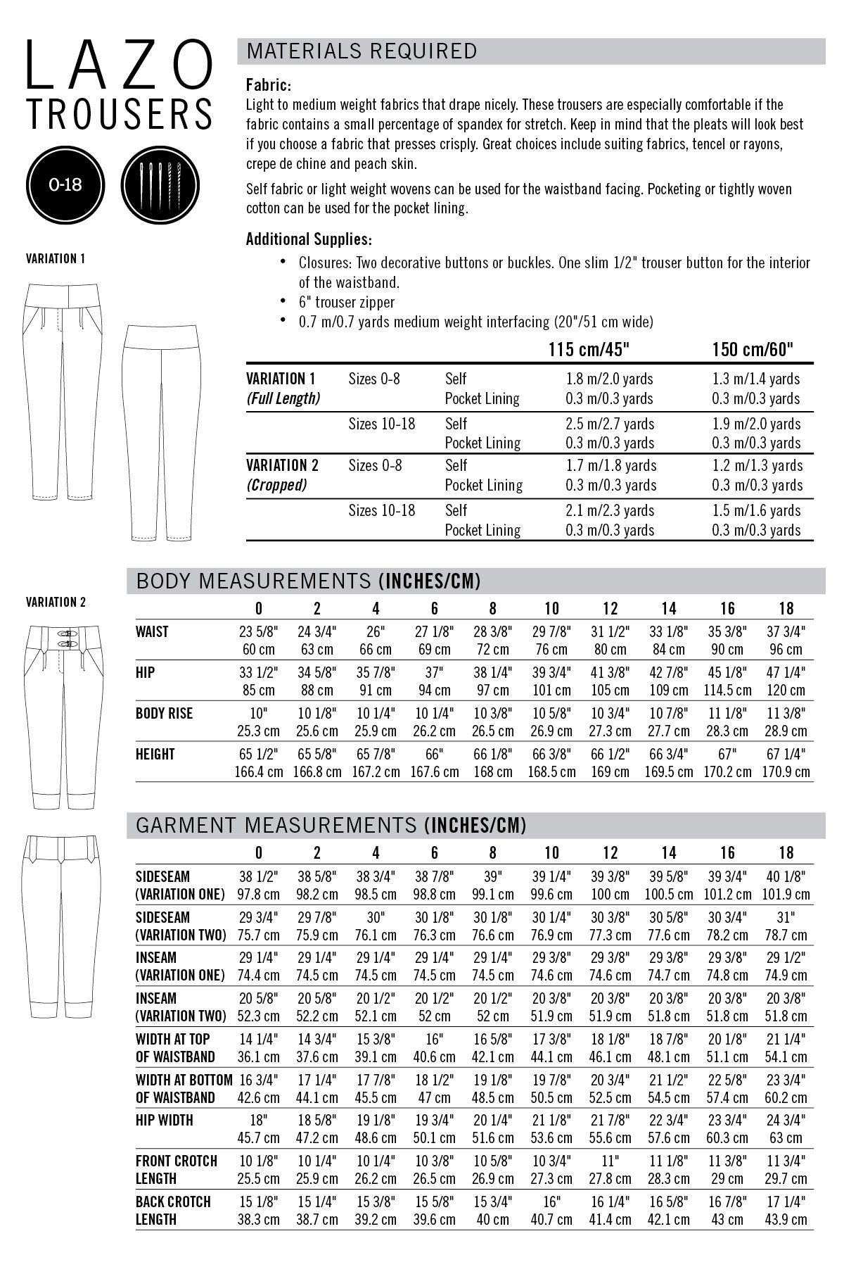 Lazo Trousers Womens PDF Sewing Pattern - Thread Theory - Simplifi Fabric