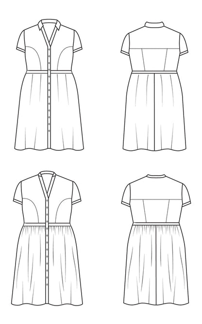 Lenox Shirtdress Paper Pattern - Cashmerette - Simplifi Fabric